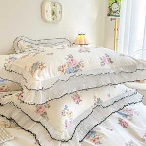 Hot-selling 100% cotton double-layer lace printed four-piece set