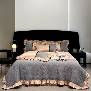 Exquisite washed ice silk embossed summer quilt four-piece set