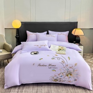 Exquisite floral cotton embroidery four-piece set
