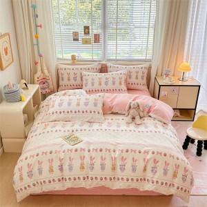 Printed fabric AB version double-sided 40s pure cotton four-piece set