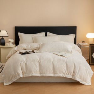 Wide-edge jacquard milk velvet warm four-piece set