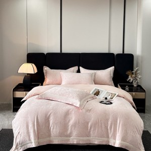 Light luxury Tencel jacquard washed silk wide-edge four-piece set