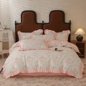 New lotus leaf double-layer pure cotton edge four-piece suit