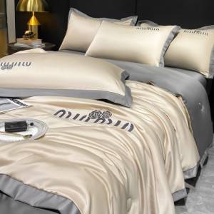 New washed ice silk summer quilt four-piece set