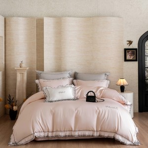 New AB version 80-count Tencel cotton colored cloth lady style four-piece set