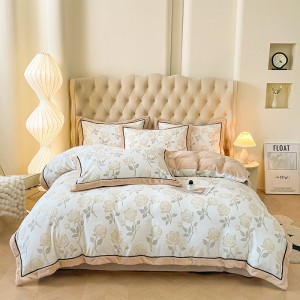 New milk velvet wide-edge Kai line carved four-piece set