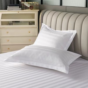 High-end new chain hotel four-piece set 40-count pure cotton satin strip five-star hotel hotel four-piece set