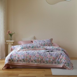 Exquisite home satin four-piece digitally printed set