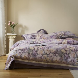 High-end floral elegant satin digital print four-piece set for home use