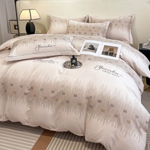 Thickened brushed cotton printed comforter quilt cover bed sheets four-piece bedding set