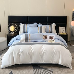 Home skin-friendly cotton solid color double-piece light luxury Nordic four-piece suit