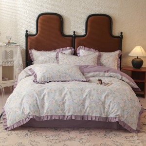 New lotus leaf double-layer pure cotton edge four-piece suit