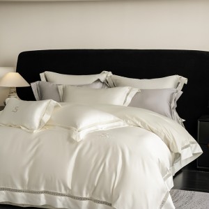 AB version minimalist light luxury 100-count long-staple cotton four-piece set