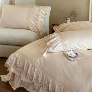 French hollow lace pure cotton four-piece set