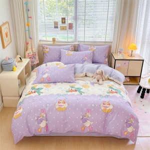 Printed fabric AB version double-sided 40s pure cotton four-piece set