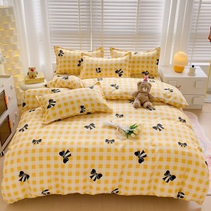 Exquisite aloe vera cotton reactive print four-piece set