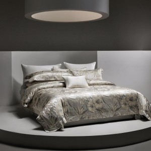 Yarn-dyed large jacquard pure cotton gold high-end four-piece set