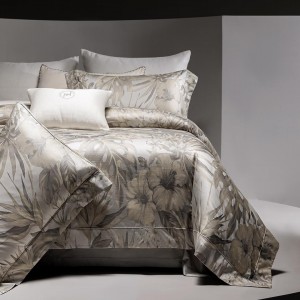 Yarn-dyed large jacquard pure cotton gold high-end four-piece set