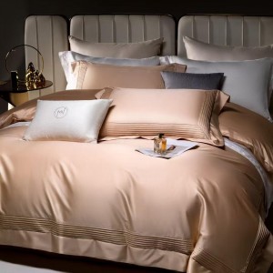 Solid elegant gold-colored high-end cotton four-piece set