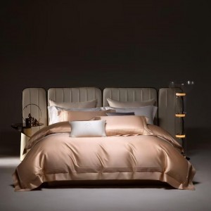 Solid elegant gold-colored high-end cotton four-piece set
