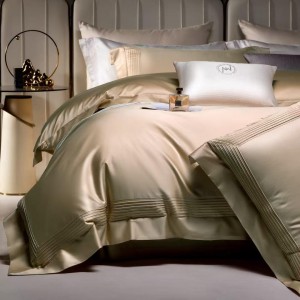 Solid elegant gold-colored high-end cotton four-piece set