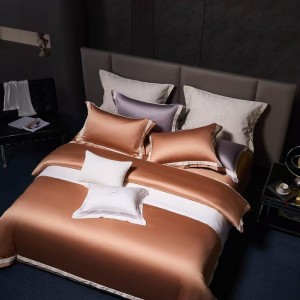 Solid elegant gold-colored high-end cotton four-piece set