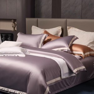 Solid elegant gold-colored high-end cotton four-piece set