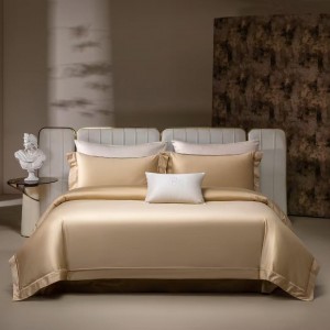 Solid elegant gold-colored high-end cotton four-piece set