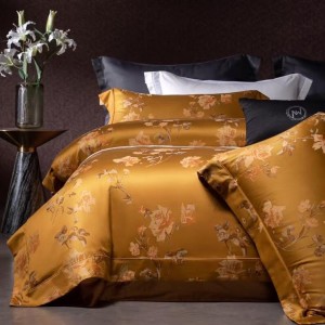 High-count pure cotton yarn-dyed jacquard four-piece set