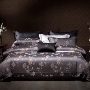 High-count pure cotton yarn-dyed jacquard four-piece set