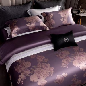 High-count pure cotton yarn-dyed jacquard four-piece set