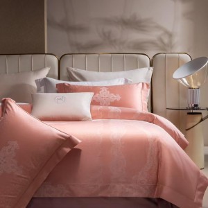 High-count pure cotton yarn-dyed jacquard four-piece set