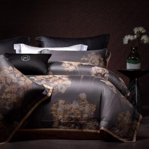 High-count pure cotton yarn-dyed jacquard four-piece set