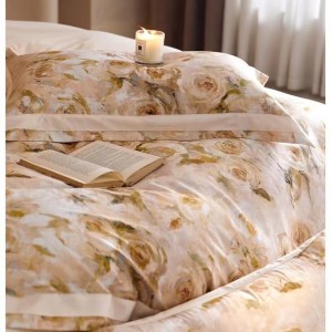 High-count pure cotton yarn-dyed jacquard four-piece set