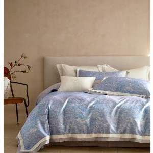 High-count pure cotton yarn-dyed jacquard four-piece set