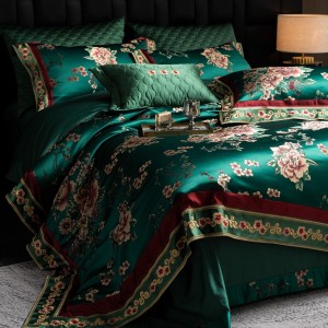 High-end fabric delicate and smooth jacquard embroidered four-piece set