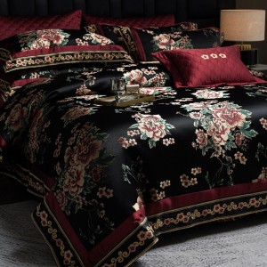 High-end fabric delicate and smooth jacquard embroidered four-piece set