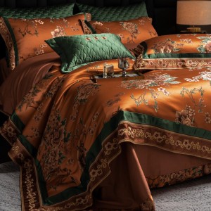 High-end fabric delicate and smooth jacquard embroidered four-piece set
