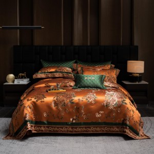 High-end fabric delicate and smooth jacquard embroidered four-piece set