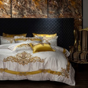 100s long-staple cotton high-precision yarn-dyed jacquard fabric four-piece set