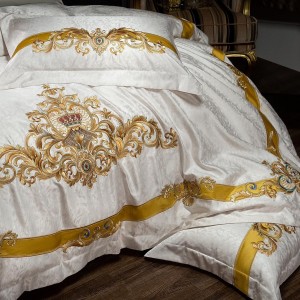 100s long-staple cotton high-precision yarn-dyed jacquard fabric four-piece set