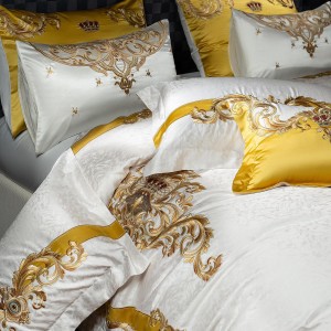 100s long-staple cotton high-precision yarn-dyed jacquard fabric four-piece set