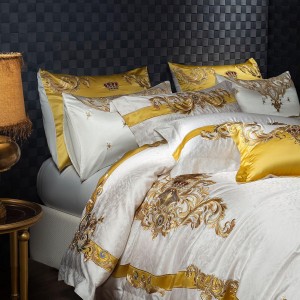 100s long-staple cotton high-precision yarn-dyed jacquard fabric four-piece set