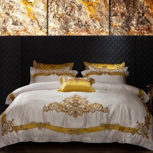 100s long-staple cotton high-precision yarn-dyed jacquard fabric four-piece set
