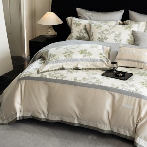 Exquisite cotton home jacquard embroidered four-piece set