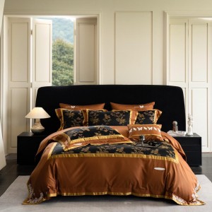 Exquisite cotton home jacquard embroidered four-piece set