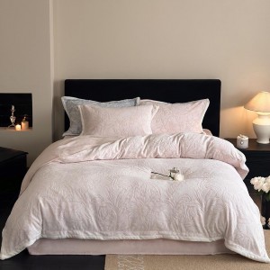 Multi-Color Warm Milk Velvet Three-Dimensional Carved Four-Piece Set