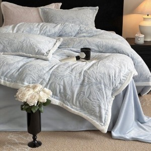 Multi-Color Warm Milk Velvet Three-Dimensional Carved Four-Piece Set