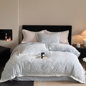 Multi-Color Warm Milk Velvet Three-Dimensional Carved Four-Piece Set