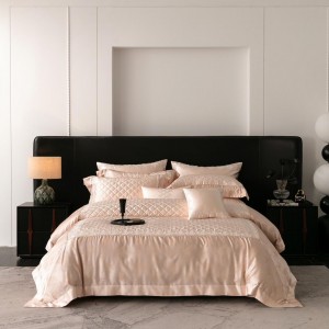 Yarn-dyed jacquard quilted embroidered water-soluble lace four-piece set